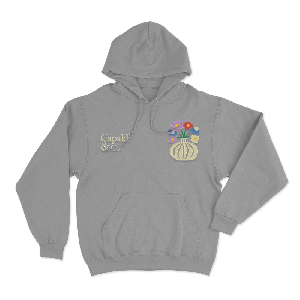 Capaldi & Co. Floral Vase Unisex Hoodie Grey Capaldi Co. Floral Vase Unisex Hoodie Grey