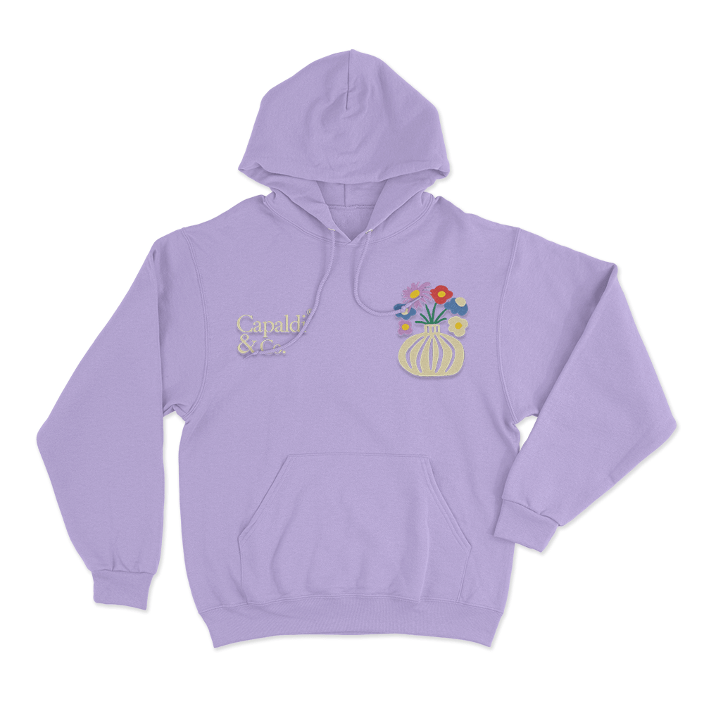 Capaldi & Co. Floral Vase Unisex Hoodie Purple Capaldi Co. Floral Vase Unisex Hoodie Purple